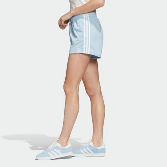 Adidas Originals Three Stripes Shorts Blue White - Picture 3 of 9